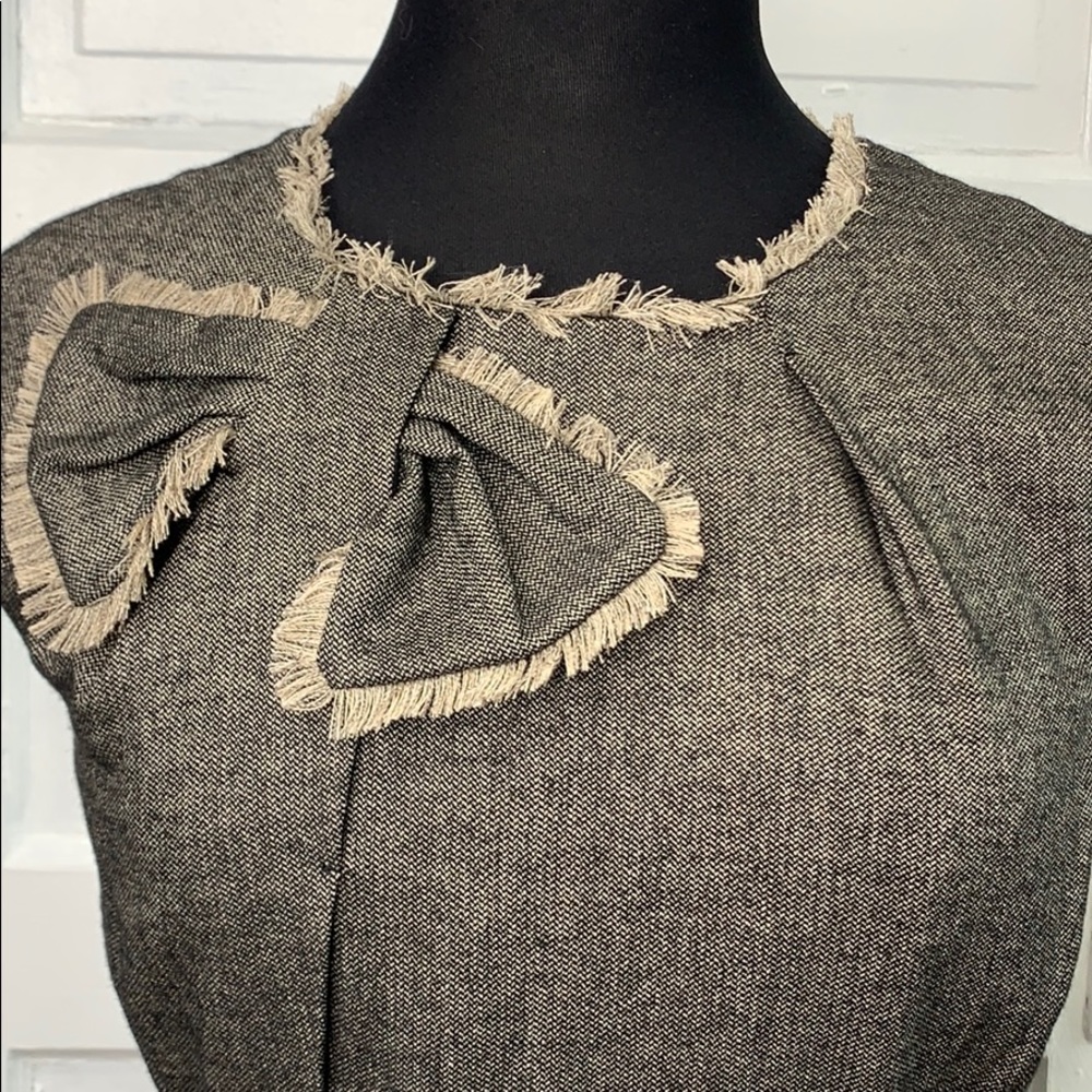 ETCETERA Wool Blend Bow & Fringe Dress - Picture 2 of 7